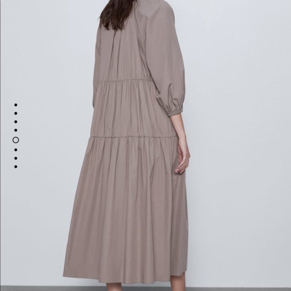 Zara poplin dress bloggers favorite tiered - Picture 5 of 5